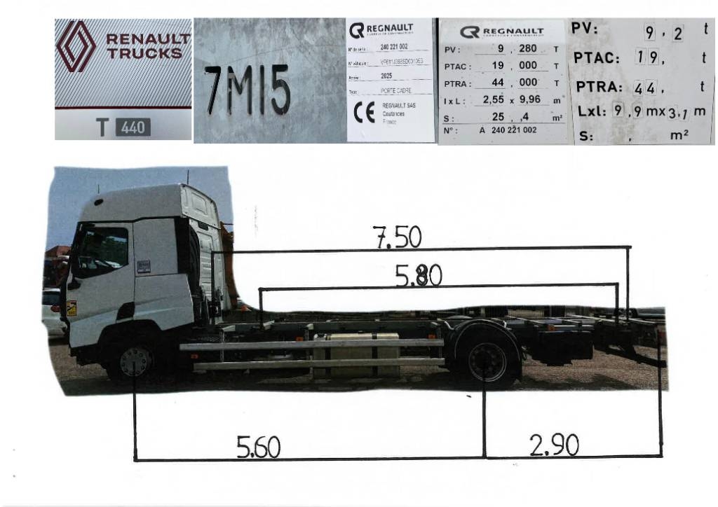 Renault T440/DE13-REGNAULT 1er Main endommagé Camiones chasis