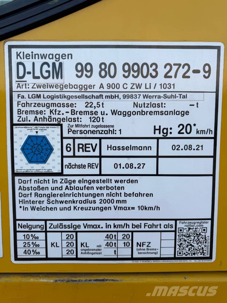 Liebherr A 900 C ZW inkl. Bahnzulassung bis 08/2027  휠 굴삭기