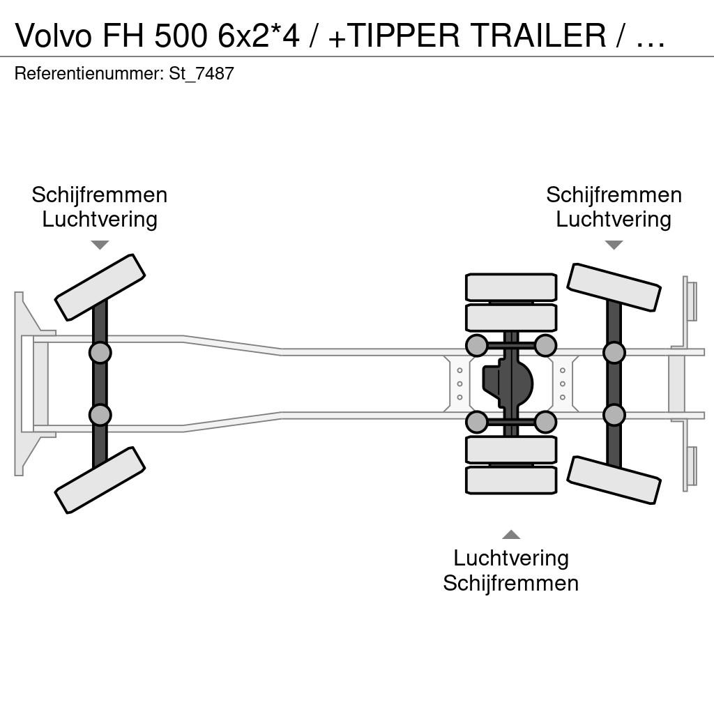 Volvo FH 500 6x2*4 / +TIPPER TRAILER / CRANE Lastbil med kran