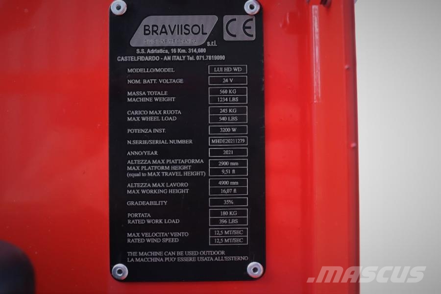 Bravi LUI HD WD Leonardo New, Electric, 4.90m Working He Ανυψωτήρες με αρθρωτό βραχίονα