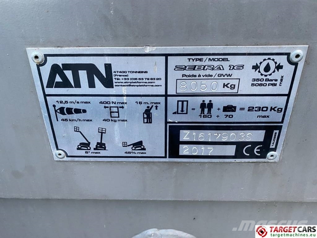 ATN Zebra 16 STAB Articulated Diesel 4x4 Lift 1680cm Zglobne podizne platforme