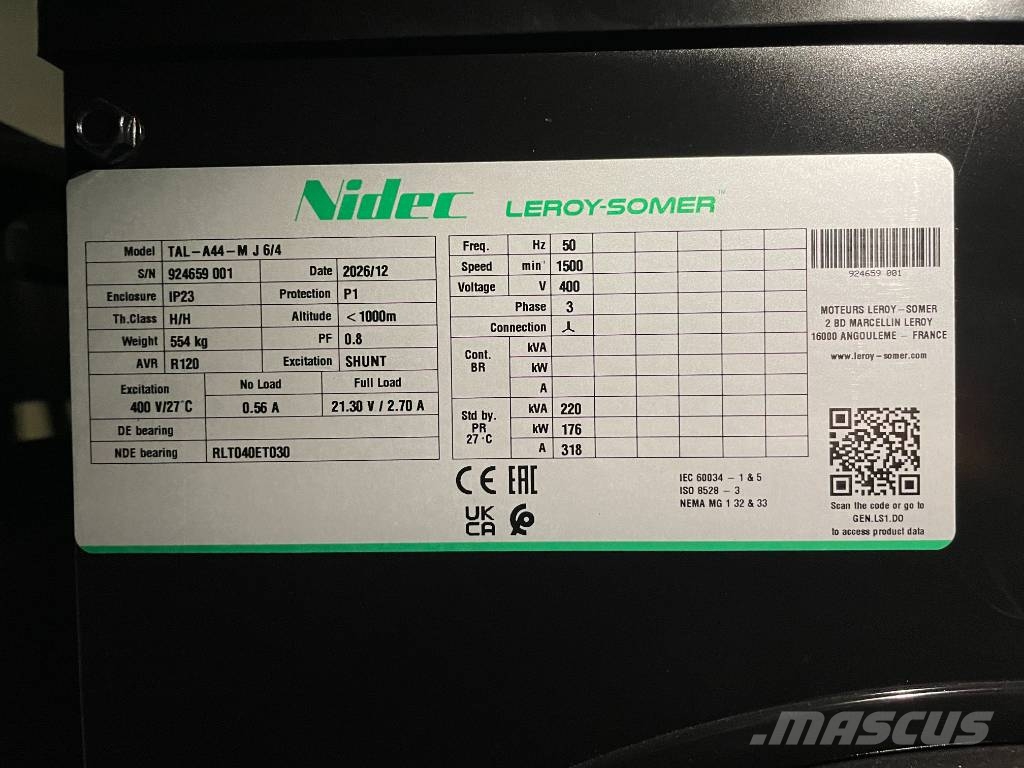 Cummins 6CTAA8.3-G2 - 220 kVA Generator - DPX-19840 مولدات ديزل