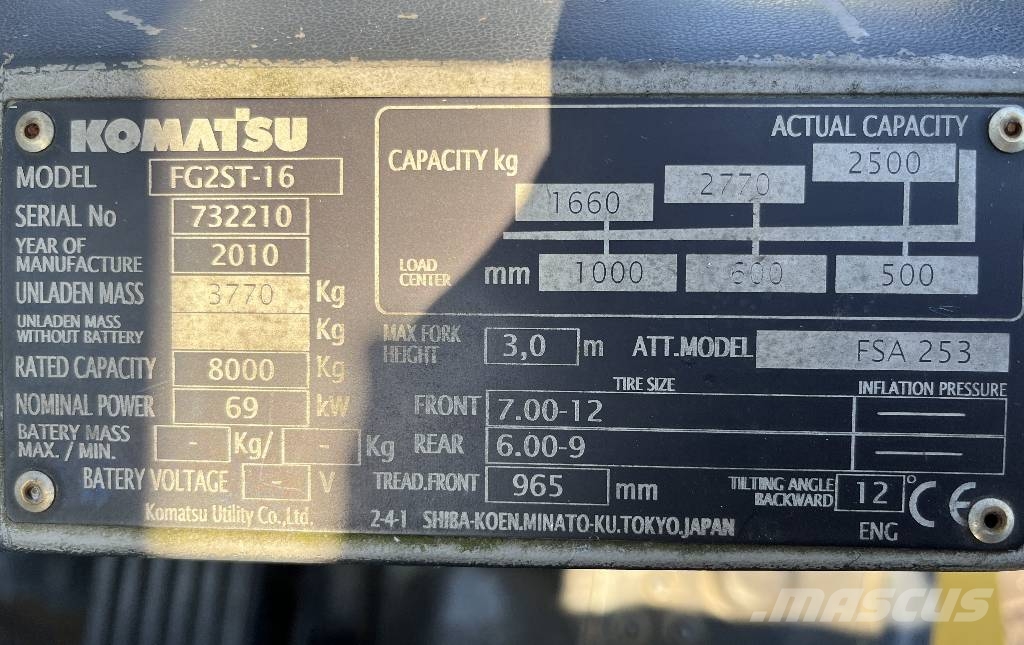 Komatsu FG25T-16 NXT V-4238 IO LPG'li forkliftler