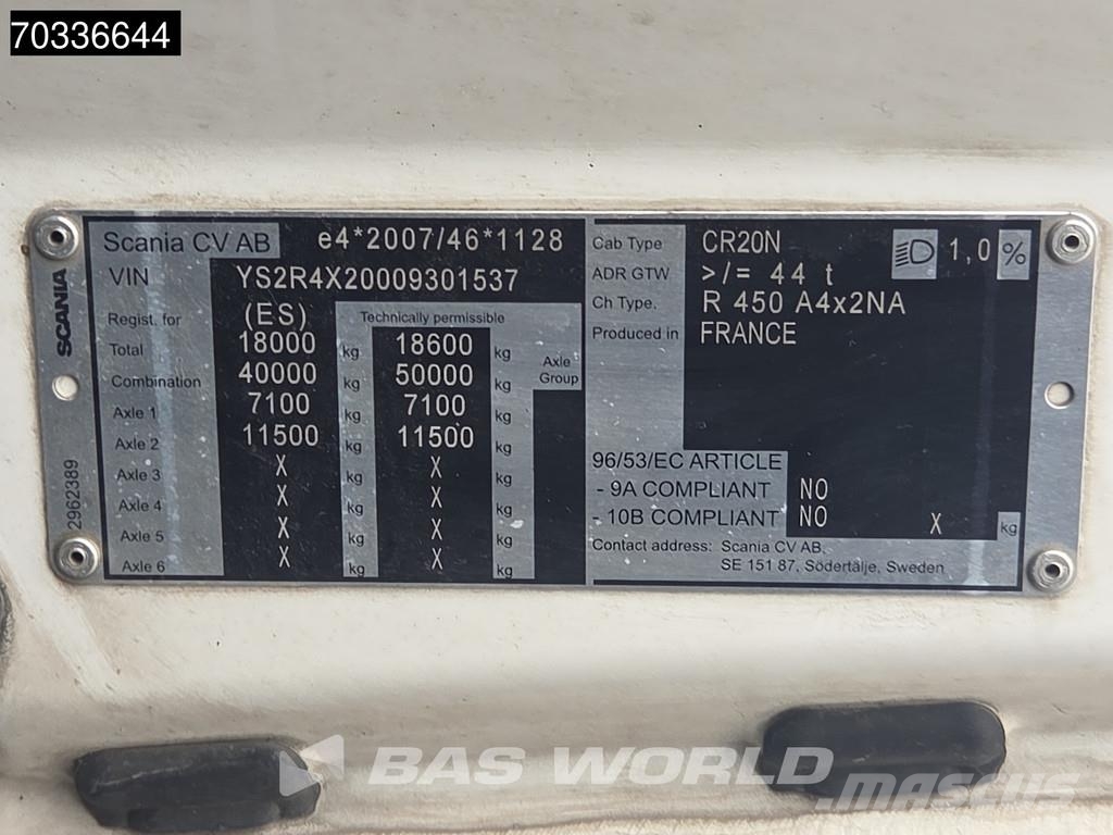 Scania R450 4X2 Retarder 2x Tanks ITV 05-2027 ACC PTO Alc وحدات الجر