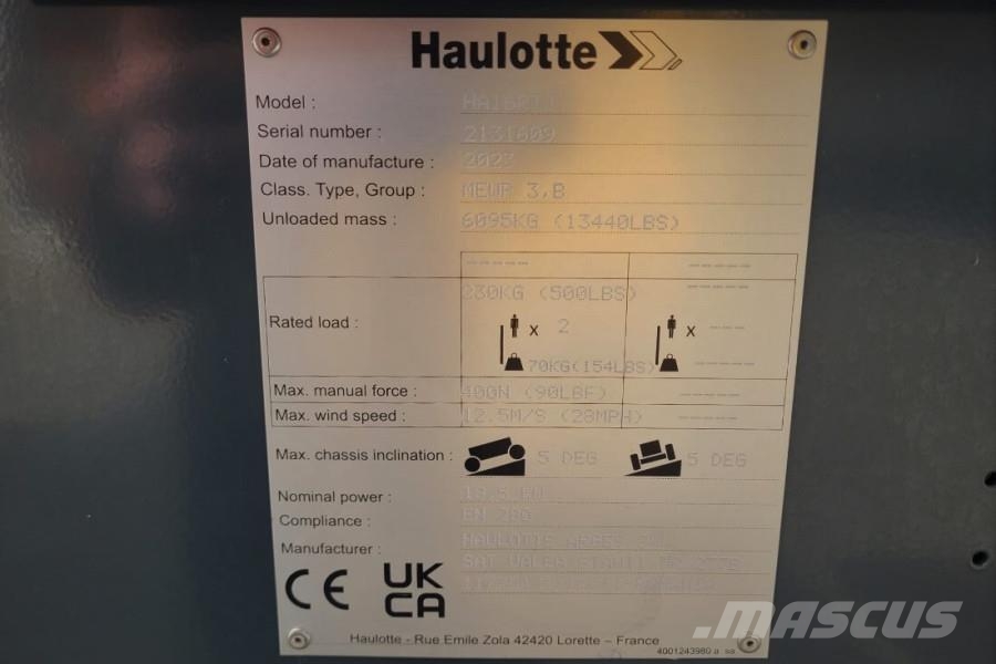 Haulotte HA16RTJ Valid Inspection, *Guarantee! Diesel, 4x4 Kuukulkijat