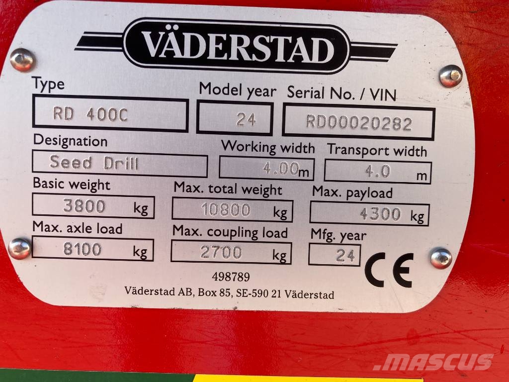 Väderstad Rapid RD 400 C med Biodrill Külvik-äkked