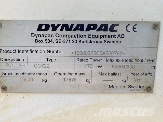 Dynapac CC 722 Divvalču grunts veltņi