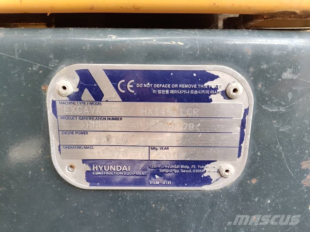 Hyundai HX 145 LCR Escavadeiras de esteiras