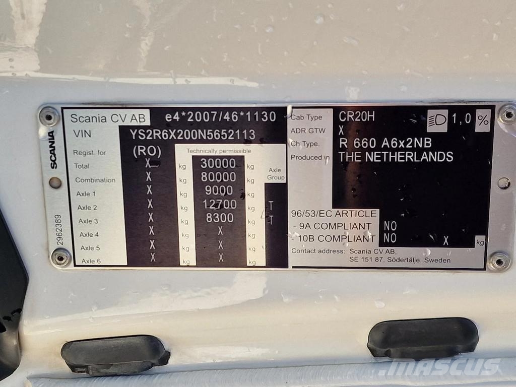 Scania R660 V8 NGS Highline 6x2 - Retarder - Full air - 2 Trekkers