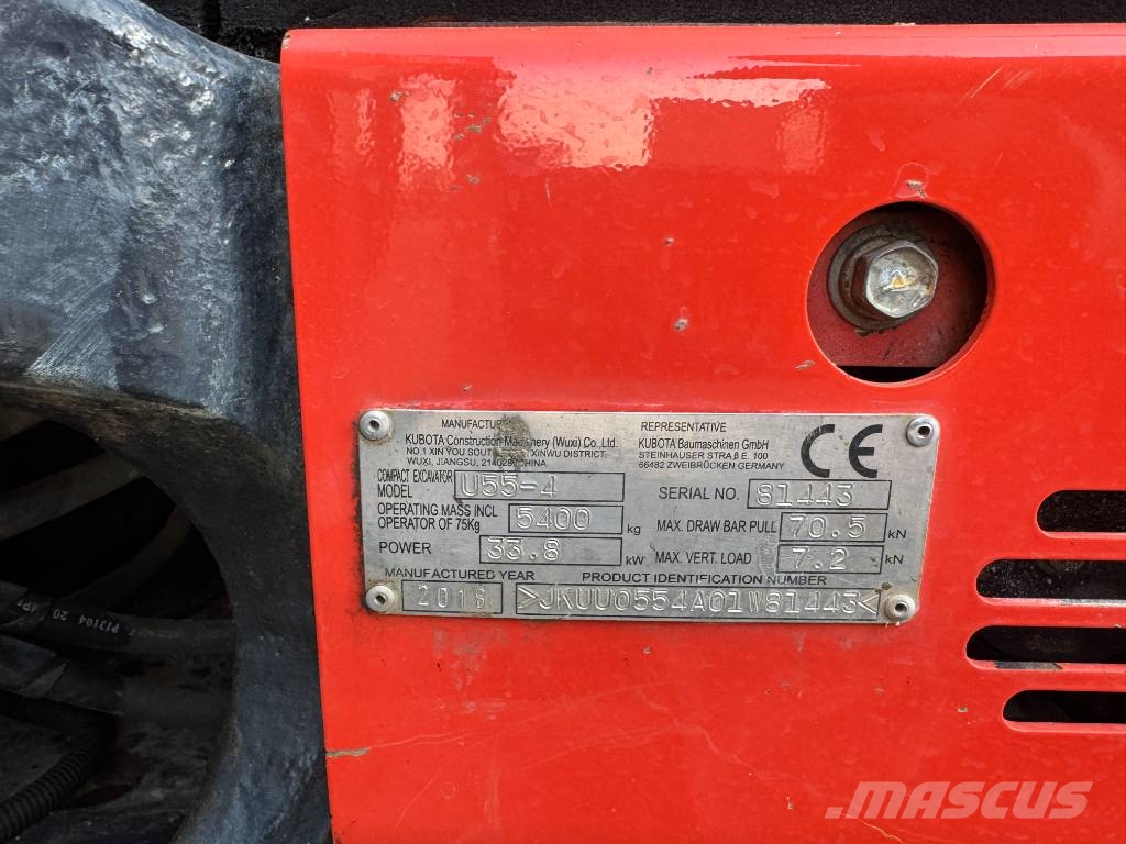Kubota U 55-4 Mini ekskavatoriai < 7 t