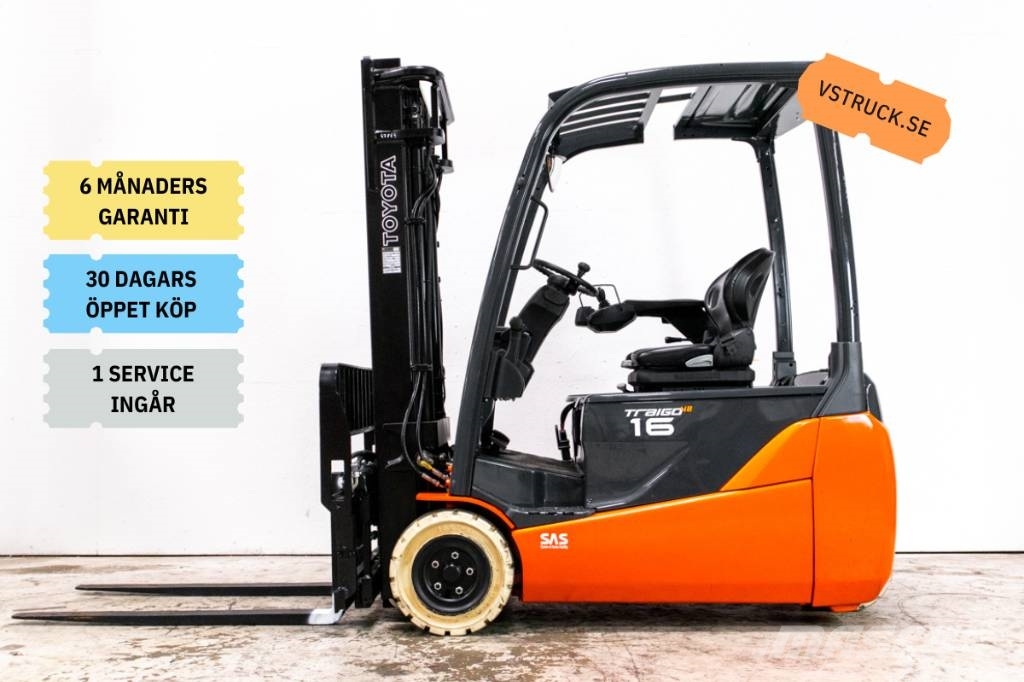 Toyota Traigo 8FBET16, 1,6-tons elmotvikt non-markingdäck Elektro Stapler