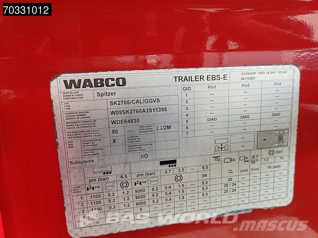Spitzer SK 2766 CAL 3 axles TÜV 01/27 ADR 66m3 Ημιρυμούλκες βυτίων