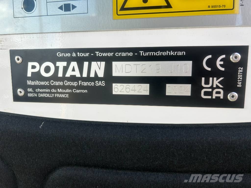 Potain MDT 219 J10 Byggkranar