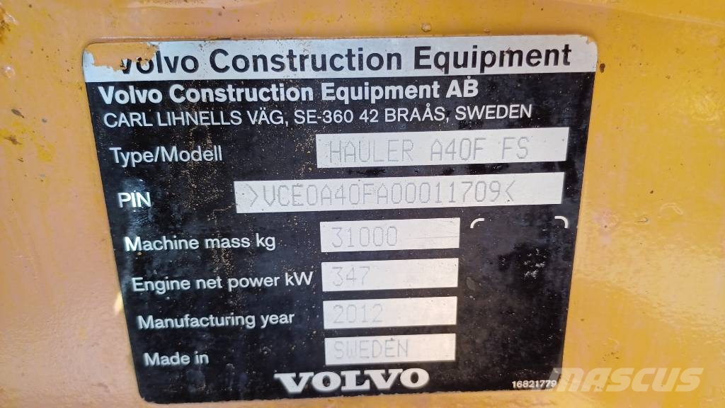 Volvo A 40 F PRECIO A CONSULTAR Dumpers articolati