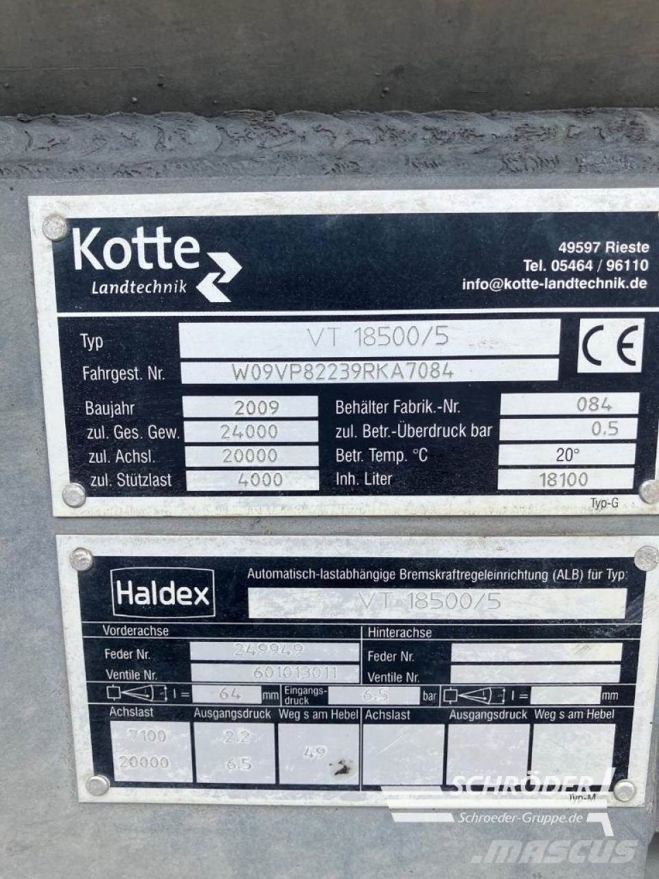 Kotte VT 18500/5 Slurry tankers