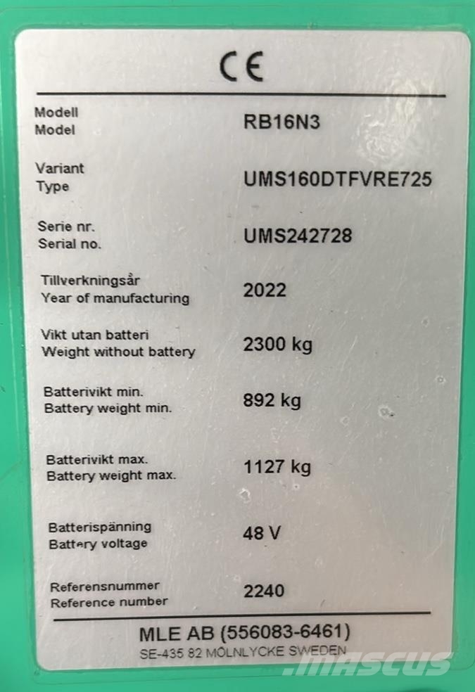 Mitsubishi RB16N3 Viličarji s pomičnim teleskopom