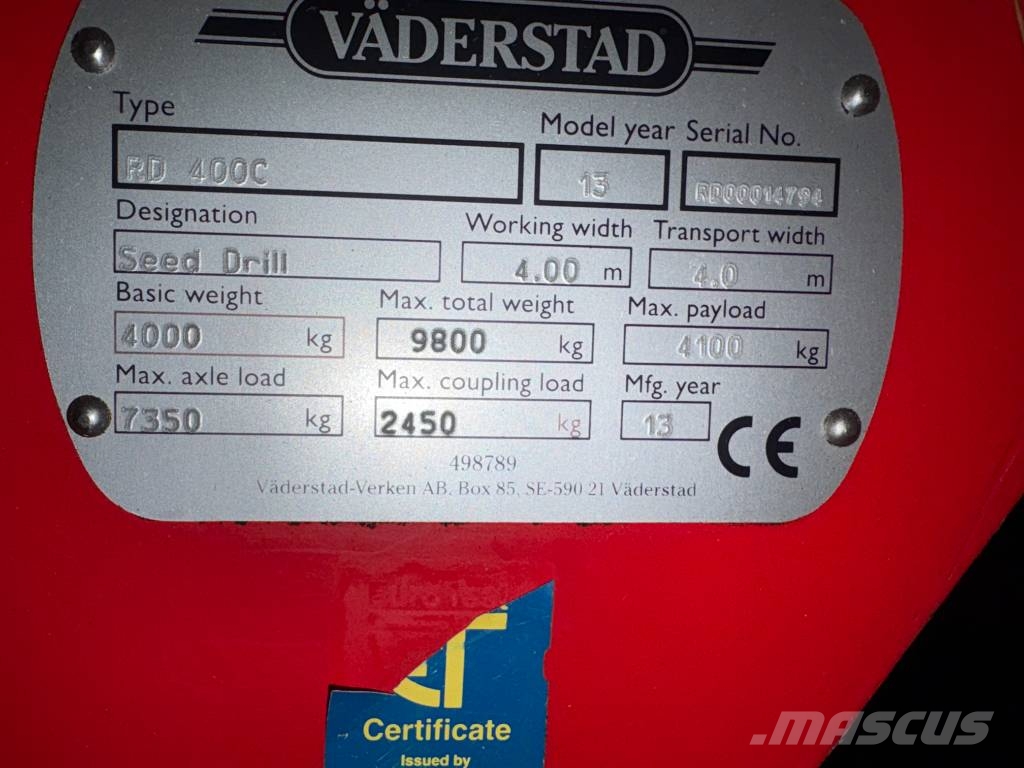 Väderstad Rapid400C Combination drills