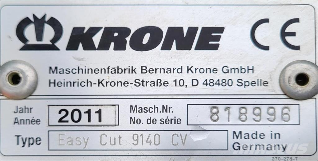 Krone EasyCut 9140 CV Falciatrici