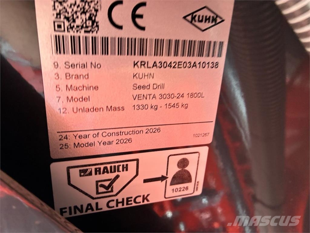 Kuhn Venta 3030-24 inkl. Kuhn HR3030 Ostale poljoprivredne mašine