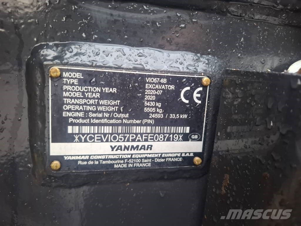 Yanmar Vio 57-6B حفارات صغيرة أقل من 7 طن (حفارات صغيرة)