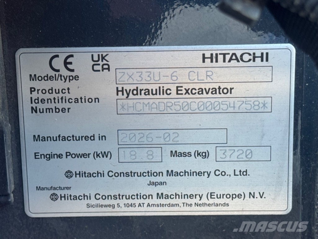 Hitachi ZX 33 U-6 Mini rýpadlá < 7t
