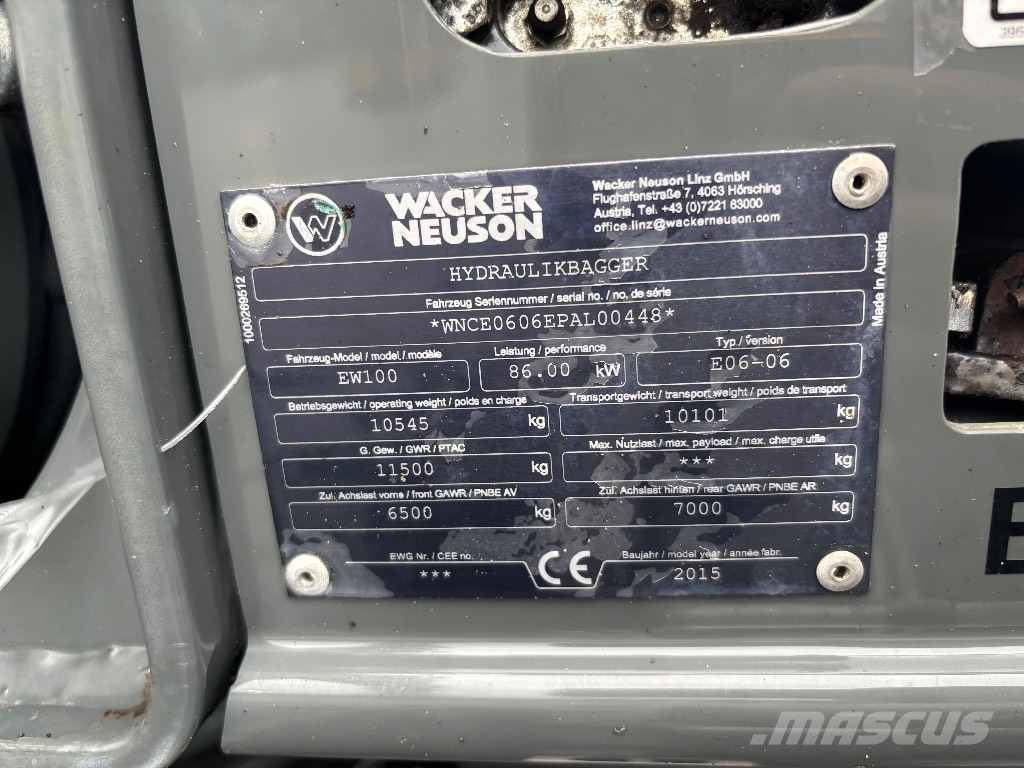 Wacker Neuson EW 100 / Engcon, Rasvari, Eberi, 40km/h Excavadoras de ruedas