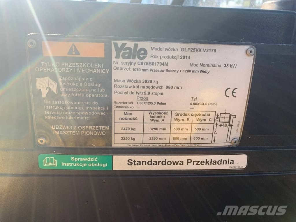 Yale GLP25VX Gāzes autoiekrāvēji (LPG)