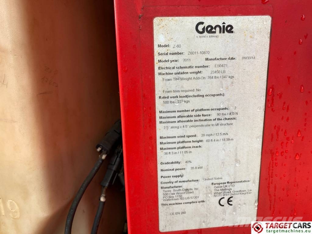 Genie Z-60/34 Diesel 4x4 Articulated Boom Lift 2039cm Zglobne samohodne dvižne ploščadi