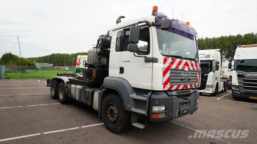 MAN TGA33.360 6x4 HOOKARM WITH KENNIS CRANE BROKEN ENG Rabljene dizalice za težak teren