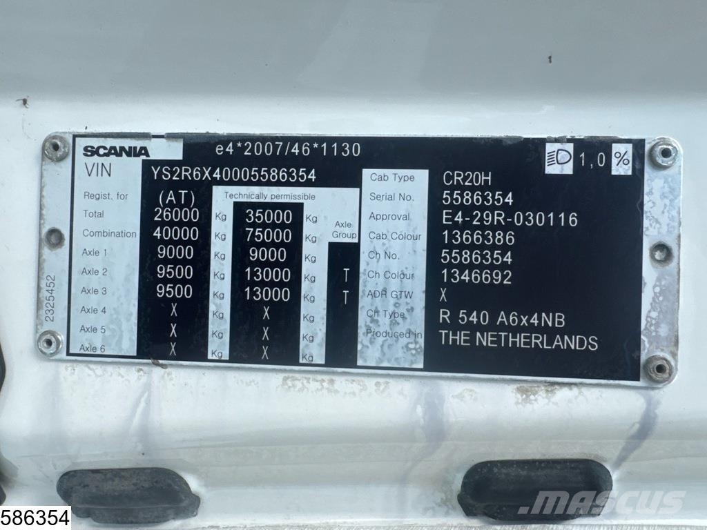 Scania R 540 6x4, EURO 6d, Retarder, PTO, Hydraulic Tracteur routier