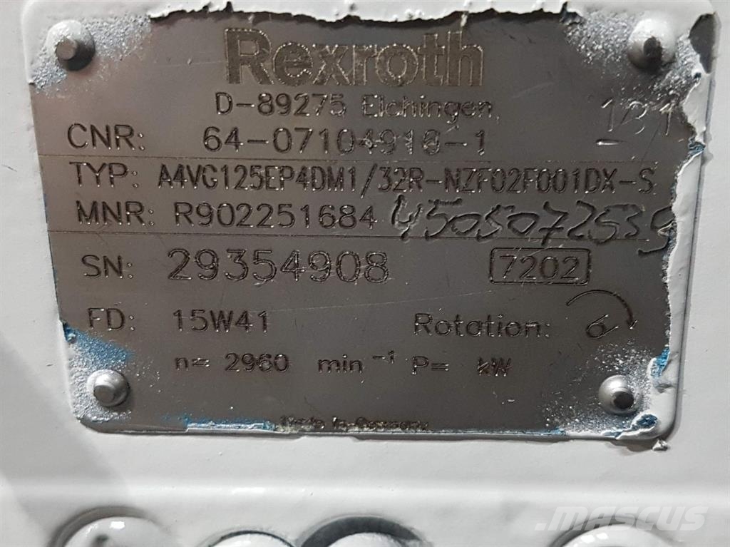 Rexroth A4VG125EP4DM1/32R-R902251684-Drive pump/Fahrpumpe 유압식 기계