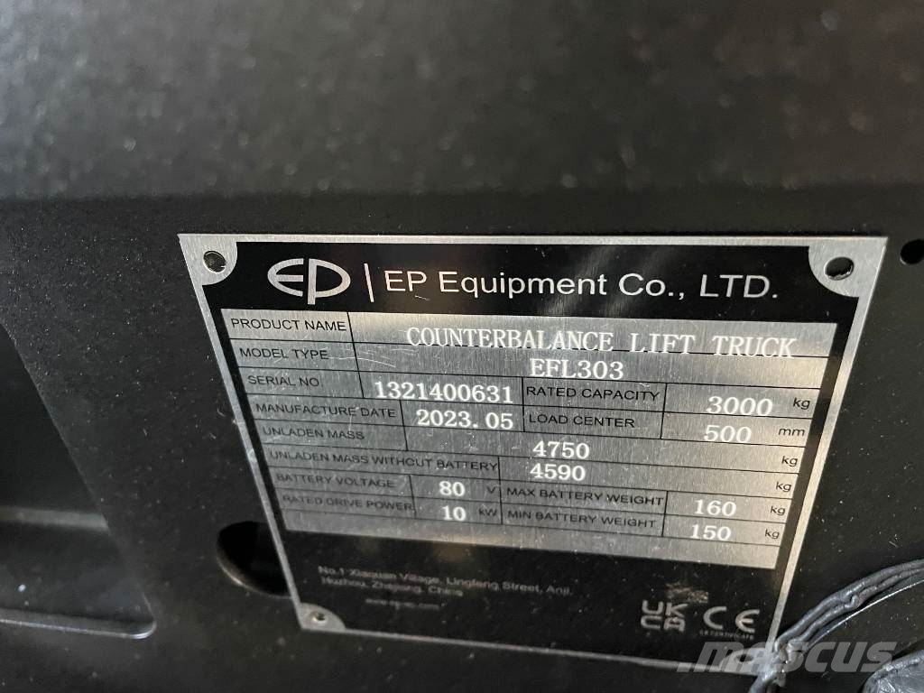 EP EFL303, Triplex, 4800mm, Vollkabine, Lithium Electric forklifts