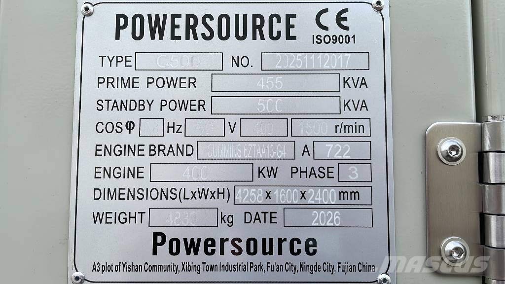 Cummins 6ZTAA13-G4 - 500 kVA Generator - DPX-19845 ディーゼル発電機