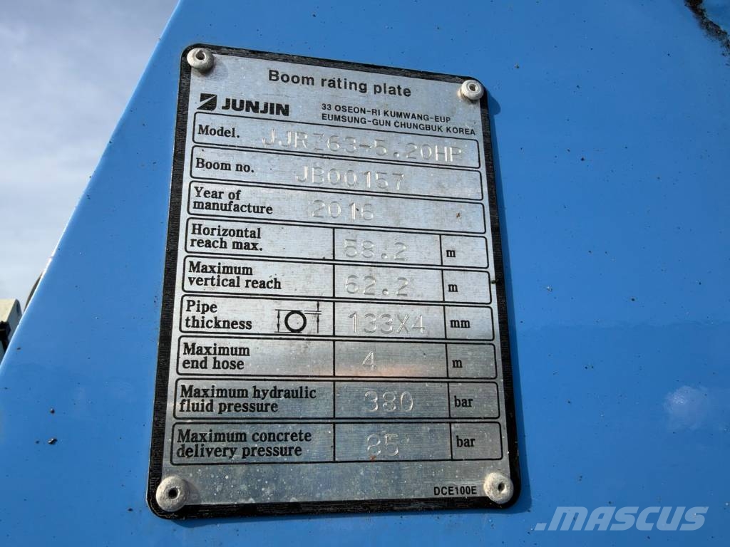 Volvo FH16/750 12x4/8 JUNJIN JJRZ 63 m. Concrete pump / 混凝土車
