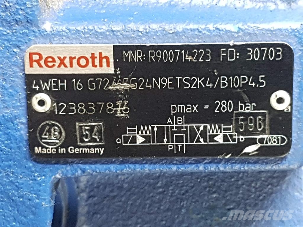 Rexroth 4WEH16G72/6EG24N9ETS2K4/B10P4,5-NG16 4/3 Valve 24V Hydraulics