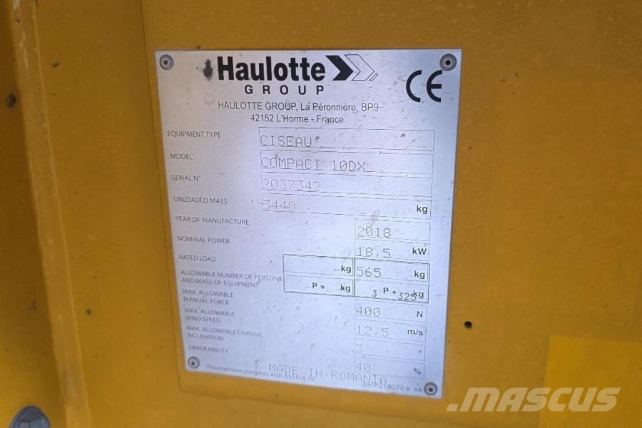 Haulotte COMPACT 10DX Diesel, 4x4 Drive, 10.2m Working Heig Schaarhoogwerkers
