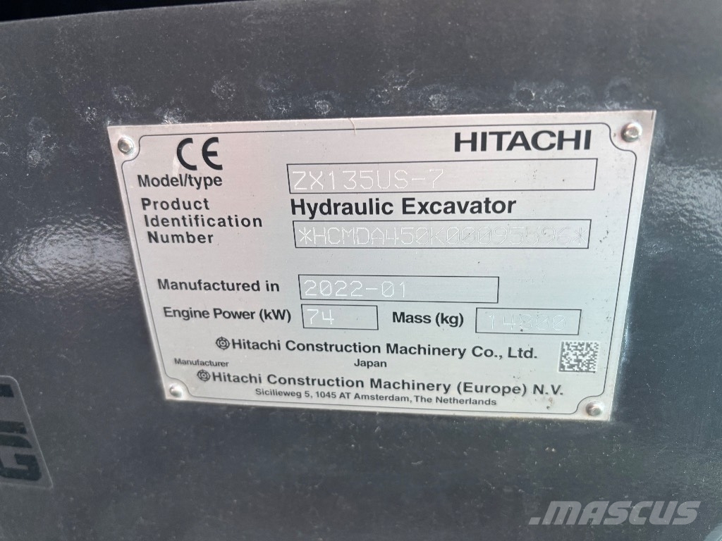 Hitachi ZX 135 US-7 /Demokone, Huippu varusteet, Stage V حفارات زحافة