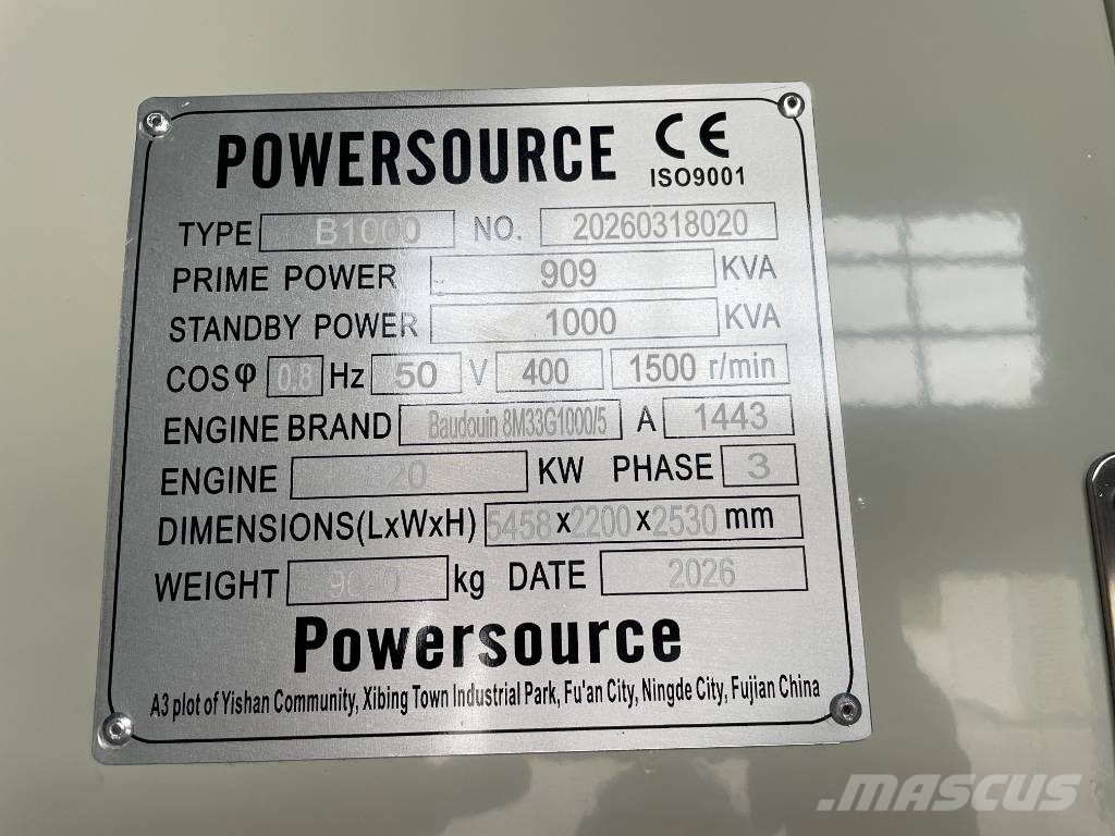 Baudouin 8M33G1000/5 - 1000 kVA Generator - DPX-19882 Diesel Generatoren