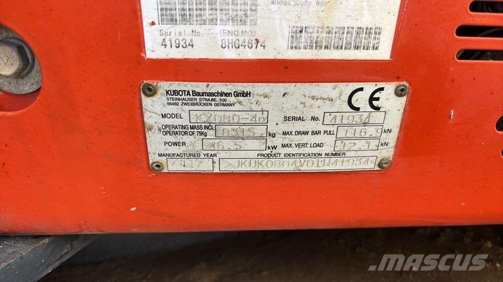 Kubota KX080-4 Specialgrävmaskiner