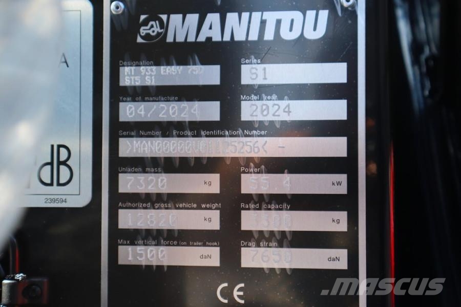 Manitou MT933 EASY 75D ST5 S1 Valid inspection, *Guarantee Verreikers