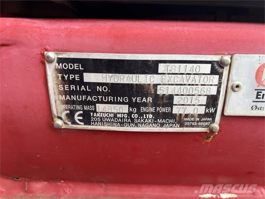 Takeuchi TB1140 Telakaivukoneet