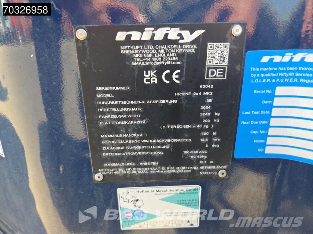 Niftylift HR12 NE 12m - Electric Gelenkteleskoparbeitsbühnen