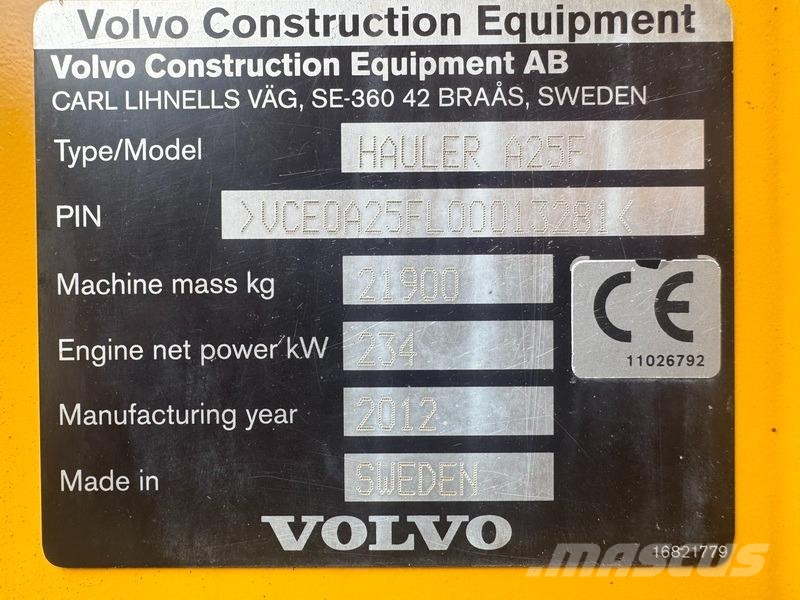Volvo A 25 F Dúmpers de obra