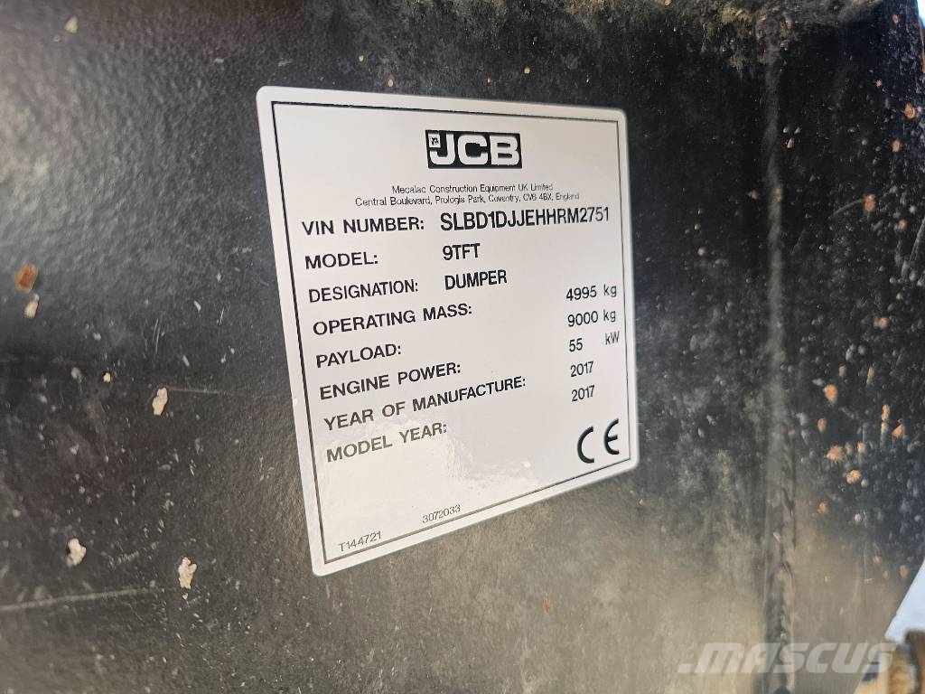 JCB 9TFT, 9T-1, dumper 9Ton, thwaites, mecalac, terex Statybiniai savivarčiai sunkvežimiai