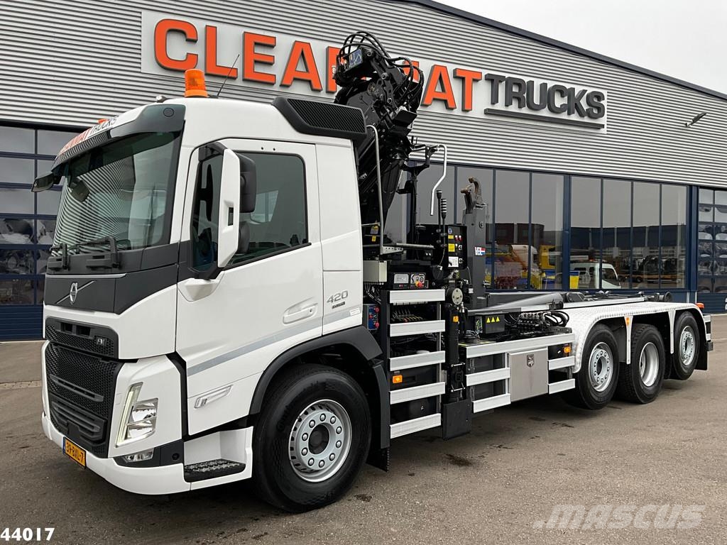 Volvo FM 420 8x2 Hiab 25 Tonmeter laadkraan + Welvaarts 吊鉤式起重車