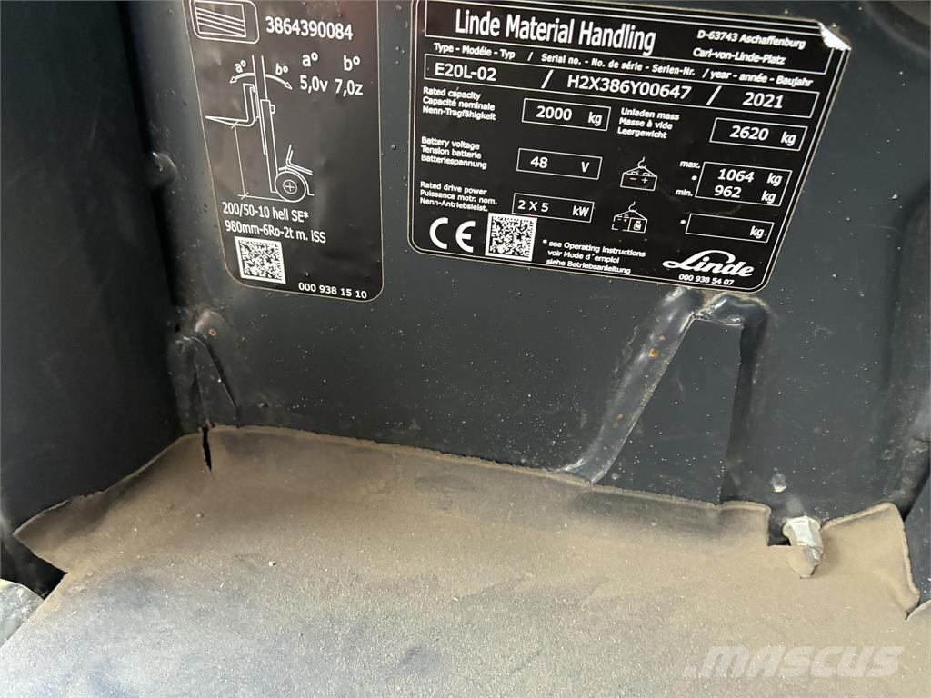 Linde E20L Električni viličarji