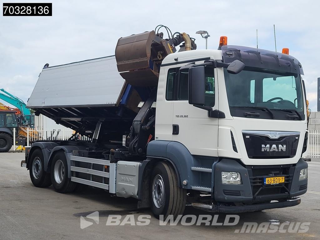 MAN TGS 28.360 TGS 6X2 NL-Truck HMF 1643 Z2 Crane 13m3 شاحنات قلابة