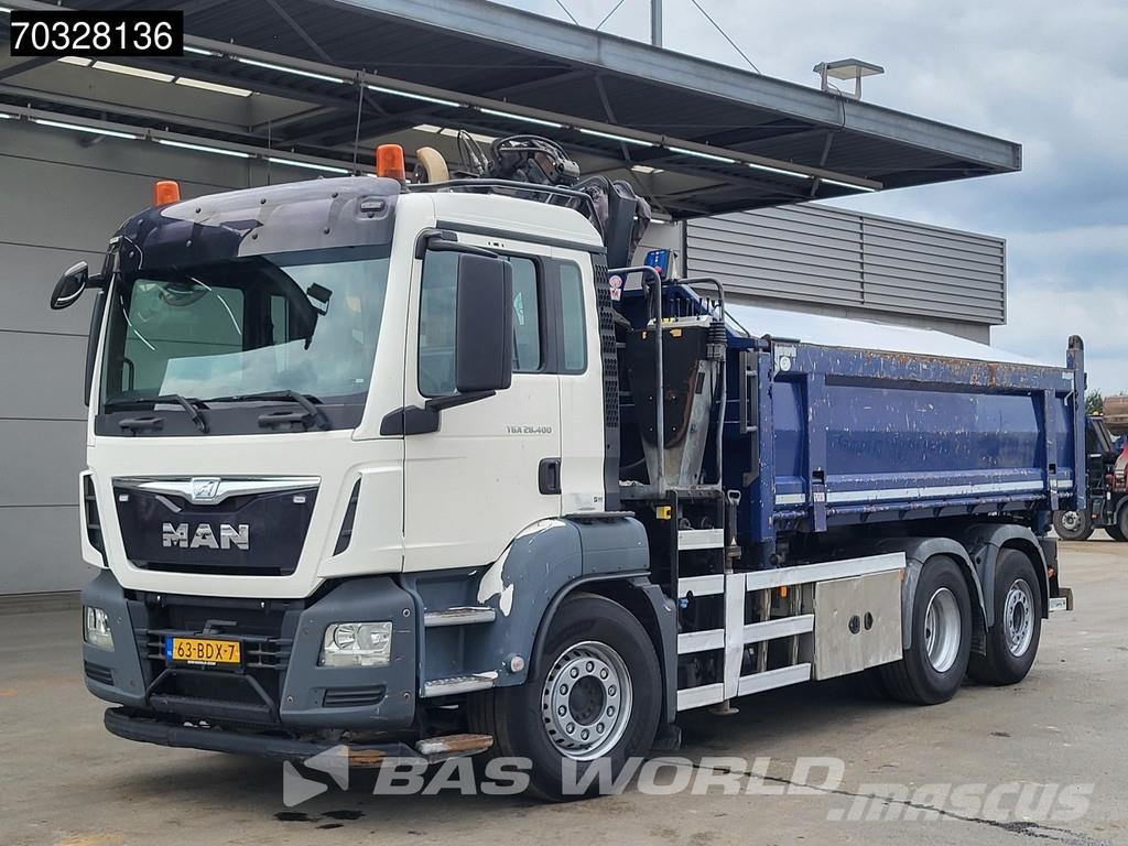 MAN TGS 28.360 TGS 6X2 NL-Truck HMF 1643 Z2 Crane 13m3 شاحنات قلابة