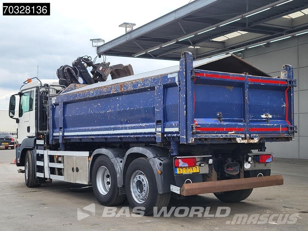 MAN TGS 28.360 TGS 6X2 NL-Truck HMF 1643 Z2 Crane 13m3 شاحنات قلابة