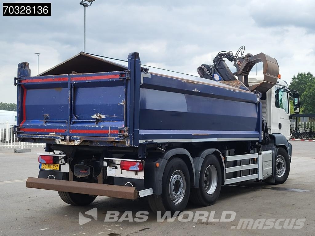 MAN TGS 28.360 TGS 6X2 NL-Truck HMF 1643 Z2 Crane 13m3 شاحنات قلابة